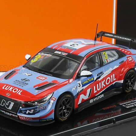 IXO-MODELS 1/43 HYUNDAI | ELANTRA N TCR TEAM LUKOIL N 3 WTCR PORTUGAL 2021 G.TARQUINI | LIGHT BLUE RED