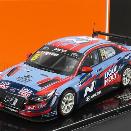 IXO-MODELS 1/43 HYUNDAI | ELANTRA N TCR TEAM LIQUI MOLY N 8 WTCR GERMANY 2021 L.ENGSTLER | LIGHT BLUE RED