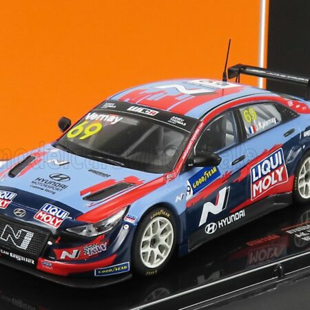 IXO-MODELS 1/43 HYUNDAI | ELANTRA N TCR TEAM LIQUI MOLY N 69 WTCR GERMANY 2021 J.K.VERNAY | LIGHT BLUE RED