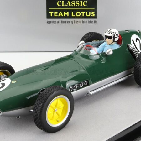 TECNOMODEL 1/18 LOTUS | F1  16 N 12 DUTCH GP  (with pilot figure) 1959 INNES IRELAND | BRITISH RACING GREEN SILVER