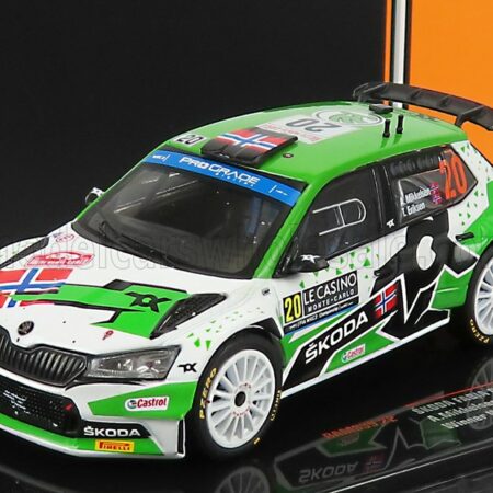 IXO-MODELS 1/43 SKODA | FABIA RALLY2 EVO N 20 RALLY MONTECARLO 2022 A.MIKKELSEN - E.TORSTEIN | GREEN WHITE BLACK