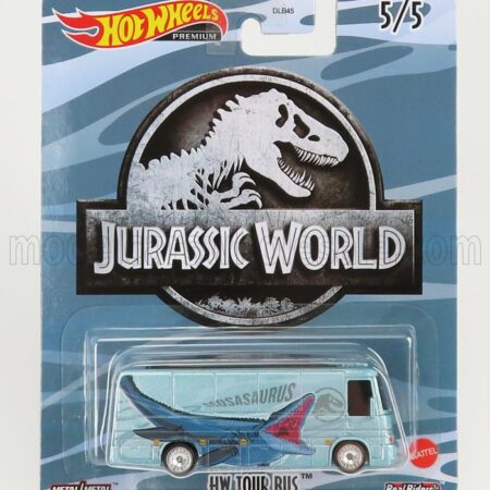 MATTEL HOT WHEELS 1/64 TRUCK | HW TOUR AUTOBUS - JURASSIC WORLD | LIGHT BLUE MET