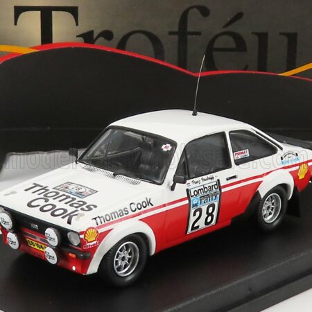 TROFEU 1/43 FORD ENGLAND | ESCORT MKII N 28 RALLY RAC LOMBARD 1980 S.VAN DER MERWE - F.BOSHOFF | WHITE RED