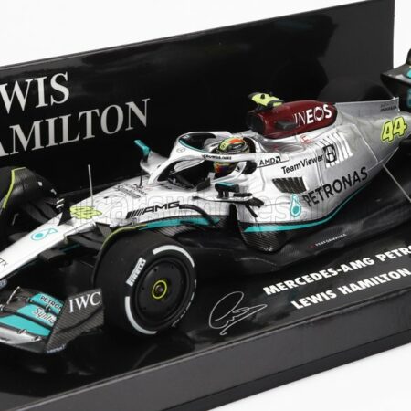 MINICHAMPS 1/43 MERCEDES GP | F1 W13E TEAM MERCEDES-AMG PETRONAS F1 N 44 (300th F1 GRAND PRIX) 2nd FRANCE GP 2022 LEWIS HAMILTON | SILVER GREEN