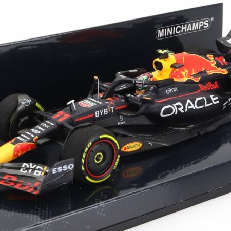 MINICHAMPS 1/43 RED BULL | F1  RB18 TEAM ORACLE RED BULL RACING N 11 HUNGARIAN GP 2022 SERGIO PEREZ | MATT BLUE YELLOW RED
