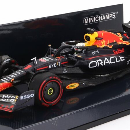 MINICHAMPS 1/43 RED BULL | F1  RB18 TEAM ORACLE RED BULL RACING N 1 WINNER HUNGARIAN GP WORLD CHAMPION 2022 MAX VERSTAPPEN | MATT BLUE YELLOW RED