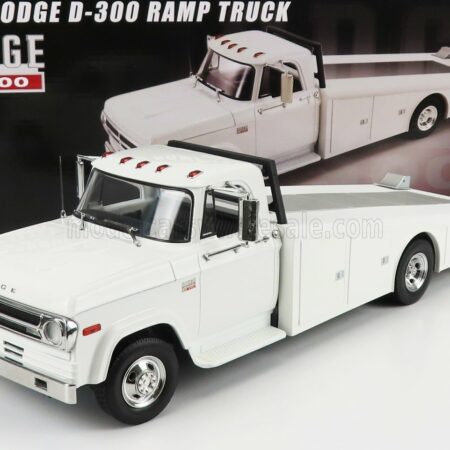 ACME-MODELS 1/18 DODGE | D-300 TRUCK RAMP CAR TRANSPORTER 1970 | WHITE