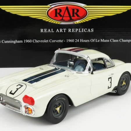 ACME-MODELS 1/18 CHEVROLET | CORVETTE C1 COUPE 4.6L V8 TEAM B.S. CUNNINGHAM N 3 WINNER CLASS 24h MANS 1960 J.FITCH - B.GROSSMAN | WHITE BLUE