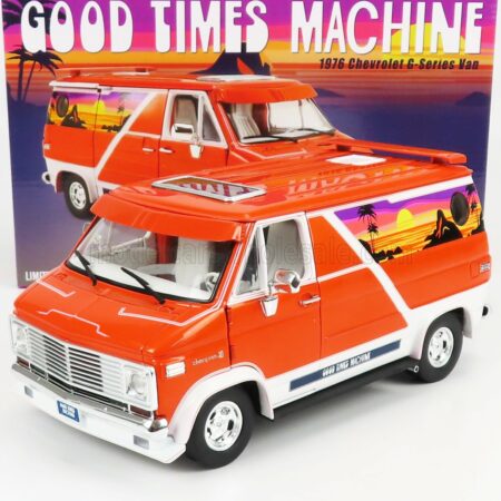 ACME-MODELS 1/18 CHEVROLET | G-SERIES VAN 1976 - GOOD TIMES MACHINE | ORANGE WHITE