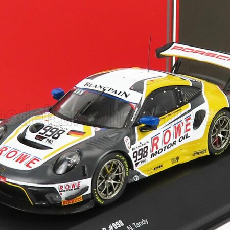 IXO-MODELS 1/43 PORSCHE | 911 991-2 GT3 R TEAM ROWE RACING N 998 2nd 24h SPA 2019 F.MAKOWIECKI - P.PILET - N.TANDY | GREY WHITE YELLOW