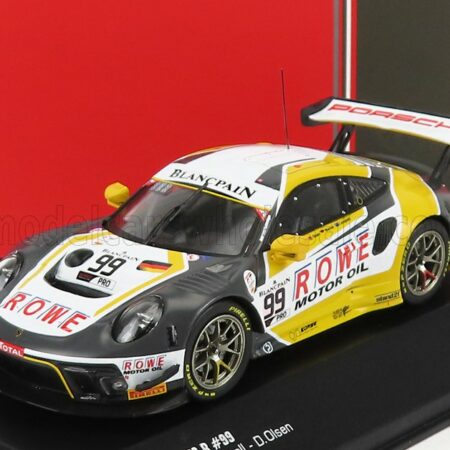 IXO-MODELS 1/43 PORSCHE | 911 991-2 TEAM ROWE RACING N 99 7th 24h SPA 2019 D.OLSEN - M.CAMPBELL - D.WERNER | GREY WHITE YELLOW