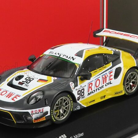 IXO-MODELS 1/43 PORSCHE | 911 991-2 GT3 R TEAM ROWE RACING N 98 5th 24h SPA 2019 S.MULLER - R.DUMAS - M.JAMINET | GREY WHITE YELLOW