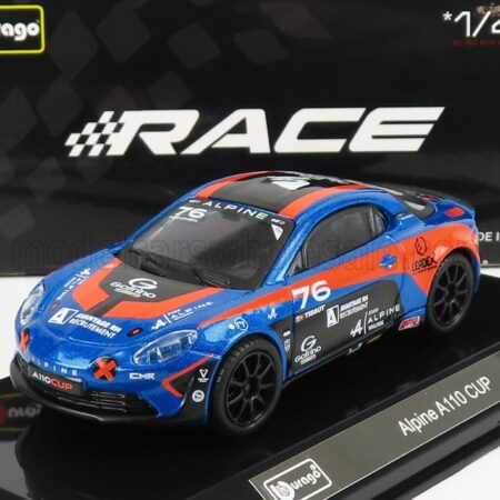 BURAGO 1/43 RENAULT | A110 N 76 CUP 2020 | BLUE ORANGE