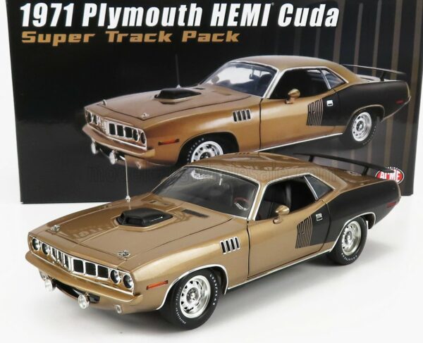 ACME-MODELS 1/18 PLYMOUTH | BARRACUDA HEMI COUPE SUPER TRACK PACK 1971 | GOLD GLACK