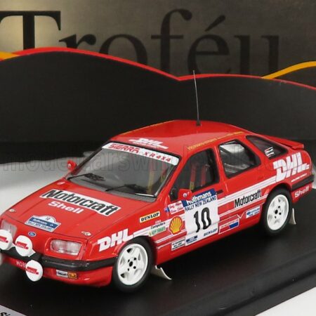 TROFEU 1/43 FORD ENGLAND | SIERRA XR4x4 (night version) N 10 RALLY NEW ZEALAND 1988 B.STOKES - G.ADAMS | RED WHITE