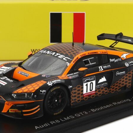 SPARK-MODEL 1/43 AUDI | R8 LMS GT3 TEAM BOUTSEN RACING N 10 24h SPA 2022 K.OJJEH - B.LESSENNES - A.LECLERC - A.ETEKI | ORANGE BLACK