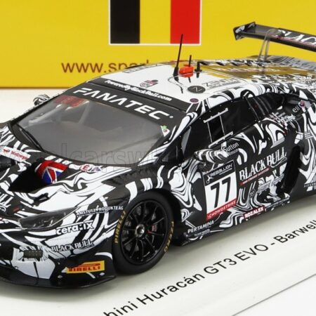 SPARK-MODEL 1/43 LAMBORGHINI | HURACAN GT3 EVO TEAM BARWELL MOTORSPORT N 77 24h SPA 2022 A.AL HARTHY - S.DE HAAN - A.MACDOWALL - S.MITCHELL | BLACK WHITE