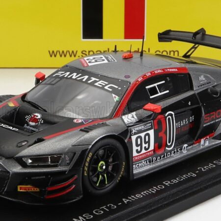 SPARK-MODEL 1/43 AUDI | R8 LMS GT3 TEAM ATTEMPTO RACING N 99 2nd SILVER CUP CLASS 24h SPA 2022 M.ZUG - J.PUHAKKA - N.SCHOLL - A.AKA | BLACK RED