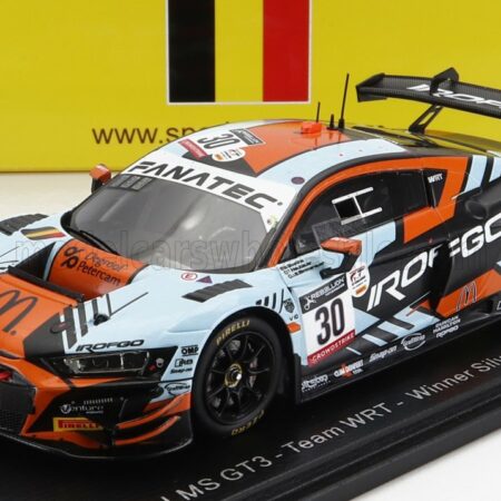 SPARK-MODEL 1/43 AUDI | R8 LMS GT3 TEAM WRT N 30 WINNER SILVER CUP CLASS 24h SPA 2022 J.B.SIMMENAUER - B.GOETHE - T.NEUBAUER | WHITE ORANGE BLACK