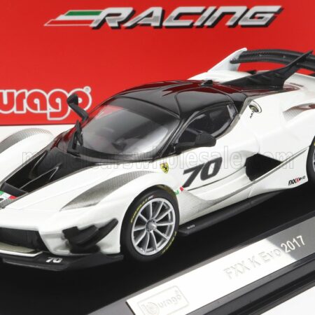 BURAGO 1/43 FERRARI | FXX-K EVO N 70 FINALI MONDIALI 2017 - CON VETRINA - WITH SHOWCASE | BIANCO ITALIA - WHITE PEARL MET