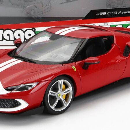 BURAGO 1/18 FERRARI | 296 GTB ASSETTO FIORANO 2022 | RED WHITE