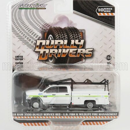 GREENLIGHT 1/64 DODGE | RAM 3500 DOUBLE CABINE PICK-UP WILDLIFE FIRE ENGINE 2018 | WHITE