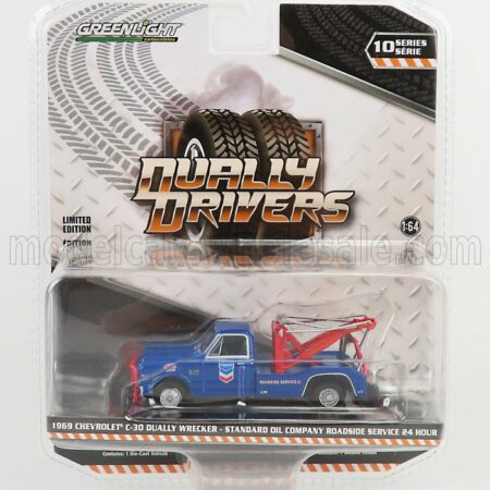 GREENLIGHT 1/64 CHEVROLET | C-30 TRUCK CARRO ATTREZZI - WRECKER ROAD SERVICE STANDARD OIL COMPANY 1969 | BLUE