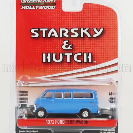 GREENLIGHT 1/64 FORD USA | CLUB WAGON MINIBUS 1972 - STARSKY & HUTCH | BLUE MET