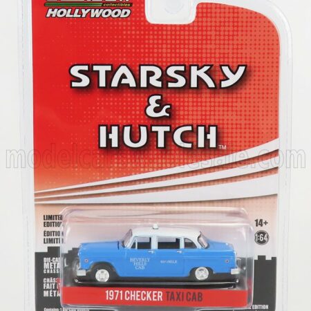 GREENLIGHT 1/64 CHECKER | TAXI CAB 1971 - STARSKY & HUTCH | LIGHT BLUE WHITE