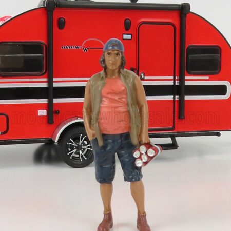 AMERICAN DIORAMA 1/24 FIGURES | MAN CAMPERS - FIGURE II | PINK GREY BLUE