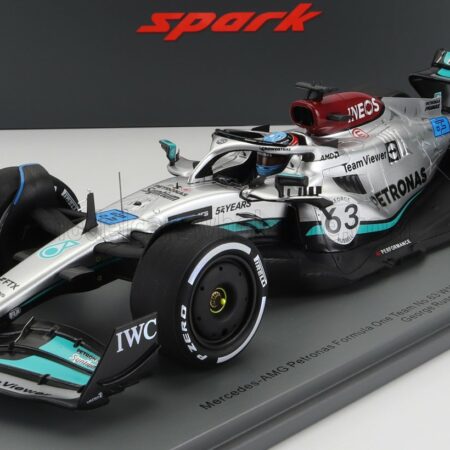 SPARK-MODEL 1/18 MERCEDES GP | F1 W13E TEAM MERCEDES-AMG PETRONAS F1 N 63 4th BELGIUM GP 2022 GEORGE RUSSEL - CON VETRINA - WITH SHOWCASE | SILVER GREEN