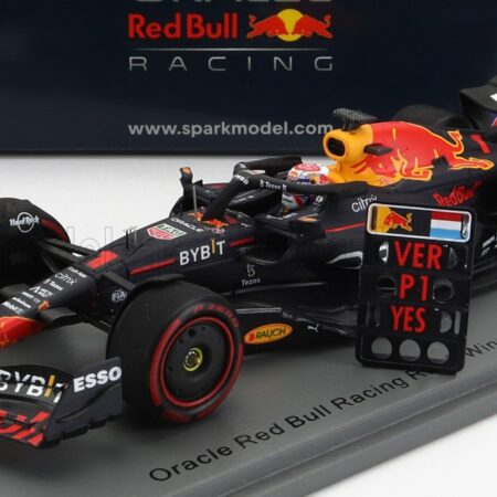 SPARK-MODEL 1/43 RED BULL | F1  RB18 TEAM ORACLE RED BULL RACING N 1 WINNER DUTCH GP WORLD CHAMPION 2022 - 30th VICTORY MAX VERSTAPPEN | MATT BLUE YELLOW RED