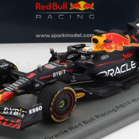 SPARK-MODEL 1/43 RED BULL | F1  RB18 TEAM ORACLE RED BULL RACING N 1 WINNER BELGIUM GP WORLD CHAMPION 2022 MAX VERSTAPPEN | MATT BLUE YELLOW RED