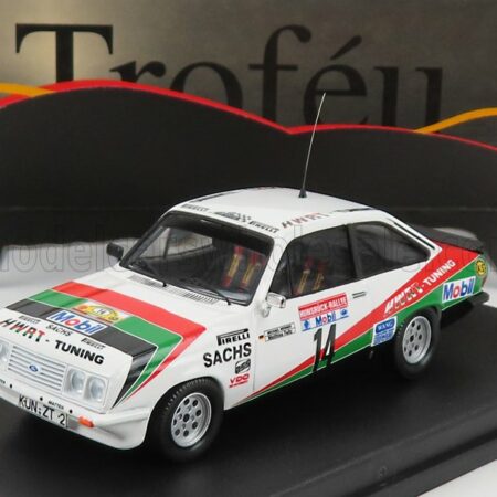 TROFEU 1/43 FORD ENGLAND | ESCORT MKII RS 2000 N 14 RALLY HUNSRUCK 1984 M.WERNER - M.FELTZ | WHITE RED GREEN