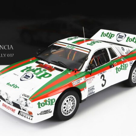 KYOSHO 1/18 LANCIA | 037 TOTIP N 3 RALLY ISOLA D'ELBA 1985 D.CERRATO - G.CERRI | WHITE RED GREEN