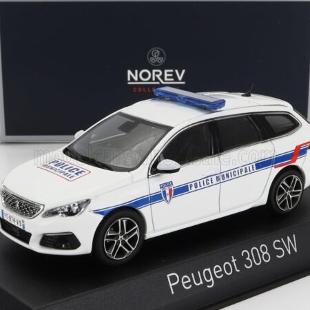 NOREV 1/43 PEUGEOT | 308 GT SW STATION WAGON POLICE MUNICIPALE 2020 | WHITE