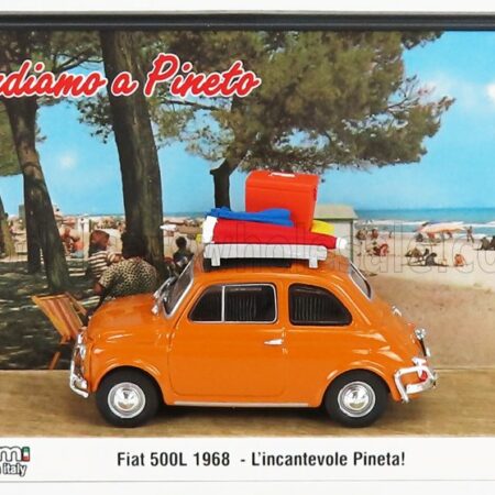 BRUMM PROM 1/43 FIAT | 500L 1968 - TUTTI AL MARE - L'INCANTEVOLE PINETA - ANDIAMO A PINETO - EXCLUSIVE CARMODEL | GIALLO POSITANO - YELLOW