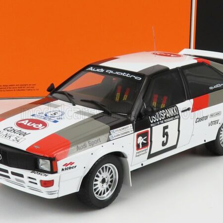 IXO-MODELS 1/18 AUDI | QUATTRO N 5 RALLY 1000 LAKES 1982 S.BLOMQVIST - B.CEDERBERG | WHITE GREY RED