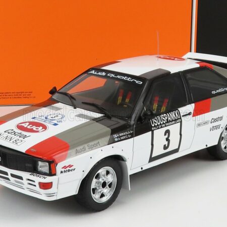 IXO-MODELS 1/18 AUDI | QUATTRO N 3 RALLY 1000 LAKES 1982 H.MIKKOLA - A.HERTZ | WHITE GREY RED