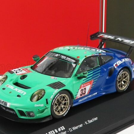 IXO-MODELS 1/43 PORSCHE | 911 991-2 GT3 R TEAM FALKEN MOTORSPORTS N 33 24h NURBURGRING 2020 K.BACHLER - S.MULLER - C.ENGELHART - D.WERNER | LIGHT GREEN BLUE