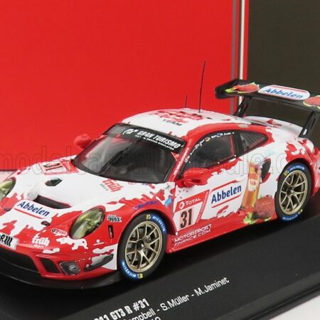 IXO-MODELS 1/43 PORSCHE | 911 991-2 GT3 R TEAM FRIKADELLI RACING N 31 24h NURBURGRING 2019 S.MULLER - R.DUMAS - M.CAMPBELL - M.JAMINET | RED WHITE