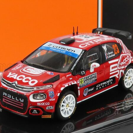 IXO-MODELS 1/43 CITROEN | C3 RALLY2 N 23 RALLY MONTECARLO 2022 Y.ROSSEL - B.BOULLOUD | RED WHITE