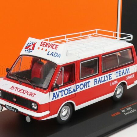 IXO-MODELS 1/43 RAF | 2203 MINIBUS TEAM RALLY LADA SERVICE ASSISTANCE 1984 | RED WHITE