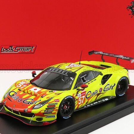 LOOKSMART 1/43 FERRARI | 488 GTE EVO 3.9L TURBO V8 TEAM KESSEL RACING N 57 24h LE MANS 2021 S.ANDREWS - M.JENSEN - T.KIMURA | YELLOW RED