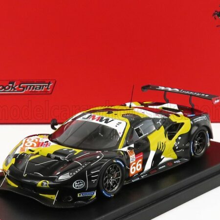 LOOKSMART 1/43 FERRARI | 488 GTE EVO 3.9L TURBO V8 TEAM JMW MOTORSPORT N 66 24h LE MANS 2021 J.FANNIN - T.NEUBAUER - R.SALES | BLACK WHITE YELLOW