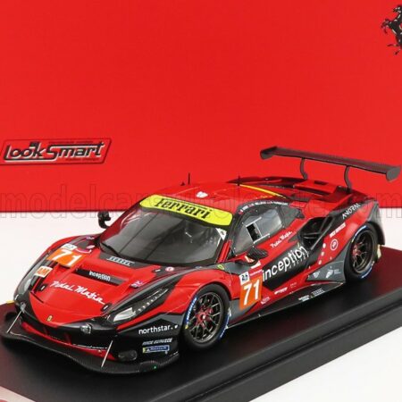 LOOKSMART 1/43 FERRARI | 488 GTE EVO 3.9L TURBO V8 TEAM INCEPTION RACING N 71 24h LE MANS 2021 B.BARNICOAT - B.IRIBE - O.MILLROY | RED BLACK