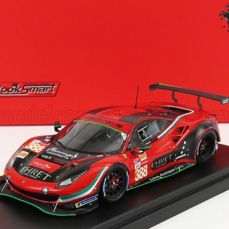 LOOKSMART 1/43 FERRARI | 488 GTE EVO 3.9L TURBO V8 TEAM RINALDI RACING N 388 24h LE MANS 2021 J.BLEEKEMOLEN - P.EHRET - C.HOOK | RED BLACK