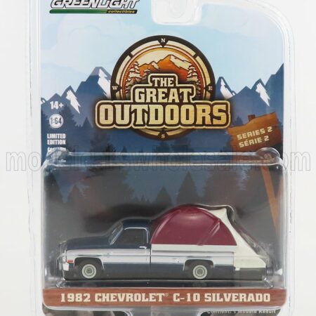 GREENLIGHT 1/64 CHEVROLET | C-10 SILVERADO PICK-UP 1982 - THE GREAT OUTDOORS | SILVER BLUE