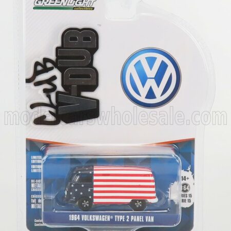 GREENLIGHT 1/64 VOLKSWAGEN | T1 PANEL VAN 1962 | BLUE WHITE RED