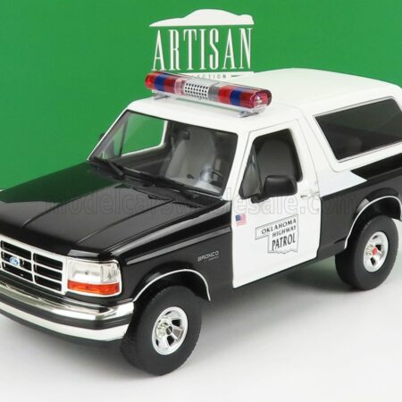 GREENLIGHT 1/18 FORD USA | BRONCO OKLAHOMA HIGHWAY PATROL POLICE 1996 | BLACK WHITE